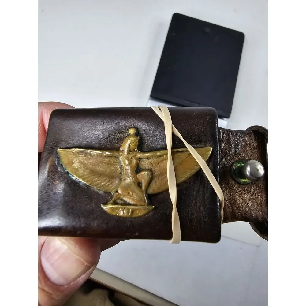 Vintage Brass Colored Belt Buckle‎ 1980 USA Ancient Egyptian Collection Waist